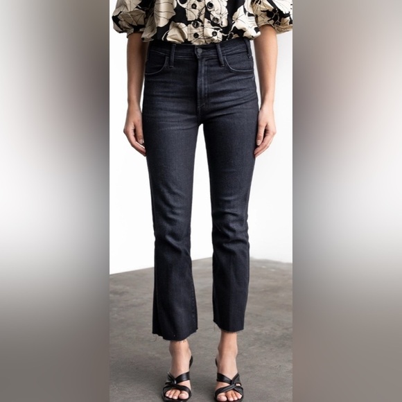 MOTHER The Hustler Ankle Fray Jeans Encounters at Night Black Size 30 - Picture 1 of 10